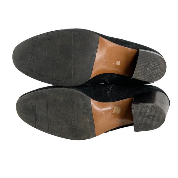 Aquatalia Italy Faylynn Weatherproof Booties 8 Black Pebbled Leather 2" Heels - Picture 8 of 14